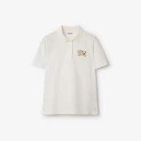 EKD Check Cotton Polo Shirt in Chalk white - Women | Burberry® Official