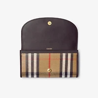 Highlands Continental Wallet in Sand - Women, Cotton, Linen | Burberry® Official