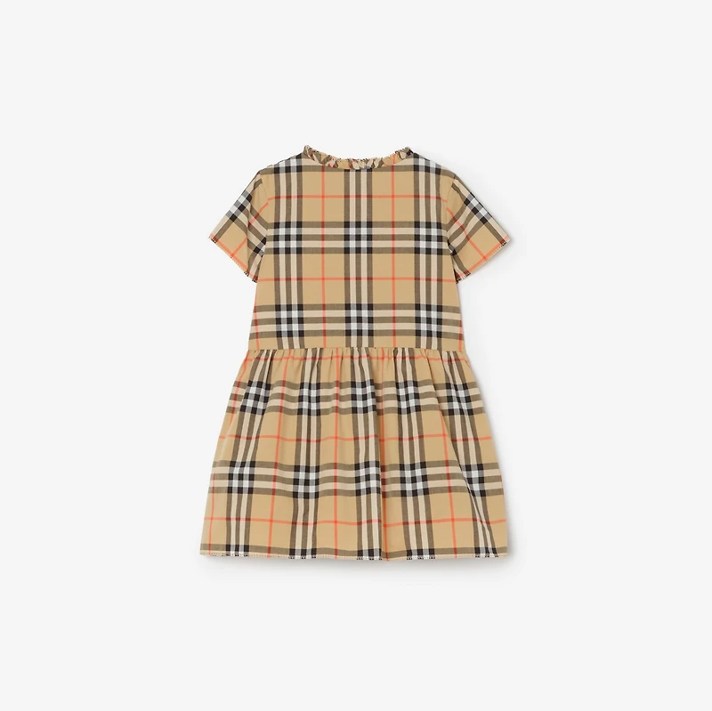 Check Cotton Dress in Sand beige | Burberry® Official