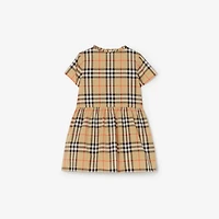 Check Cotton Dress in Sand beige | Burberry® Official