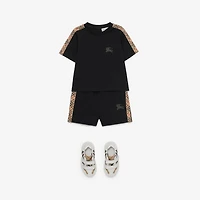 Check Trim Cotton Shorts in | Burberry® Official