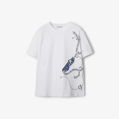 Boxy Knight Hardware Cotton T-shirt - Women | Burberry® Official