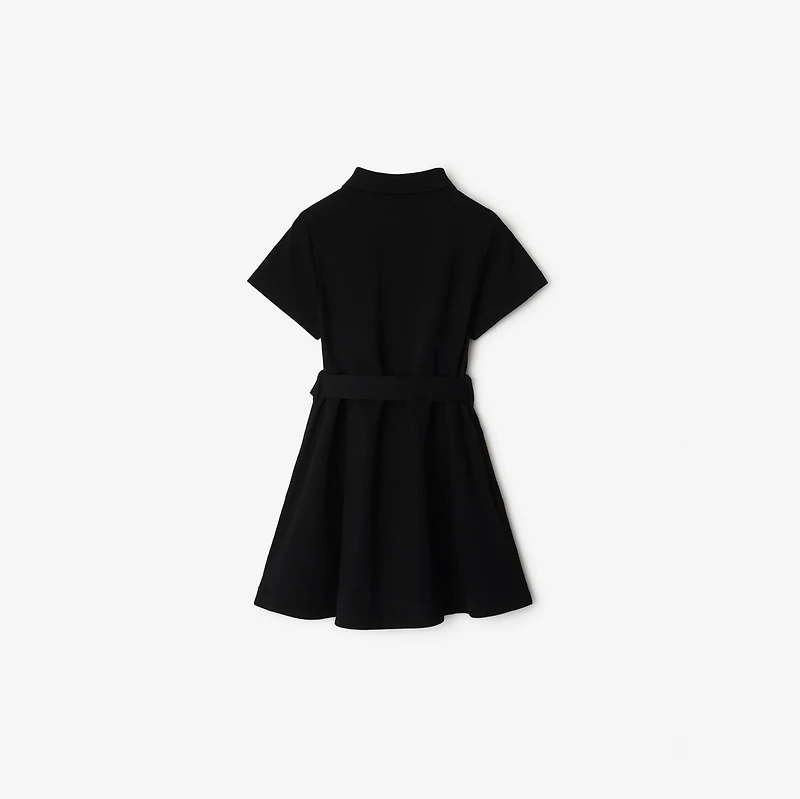 Cotton Polo Shirt Dress in Black | Burberry® Official