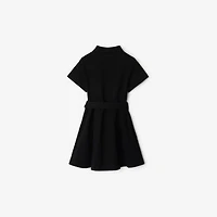 Cotton Polo Shirt Dress in Black | Burberry® Official