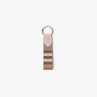 Check Leather Key Fob in Lilac pink - Women | Burberry® Official