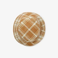 Knight Stamp Raffia-effect Bucket Hat in Finch beige - Men | Burberry® Official