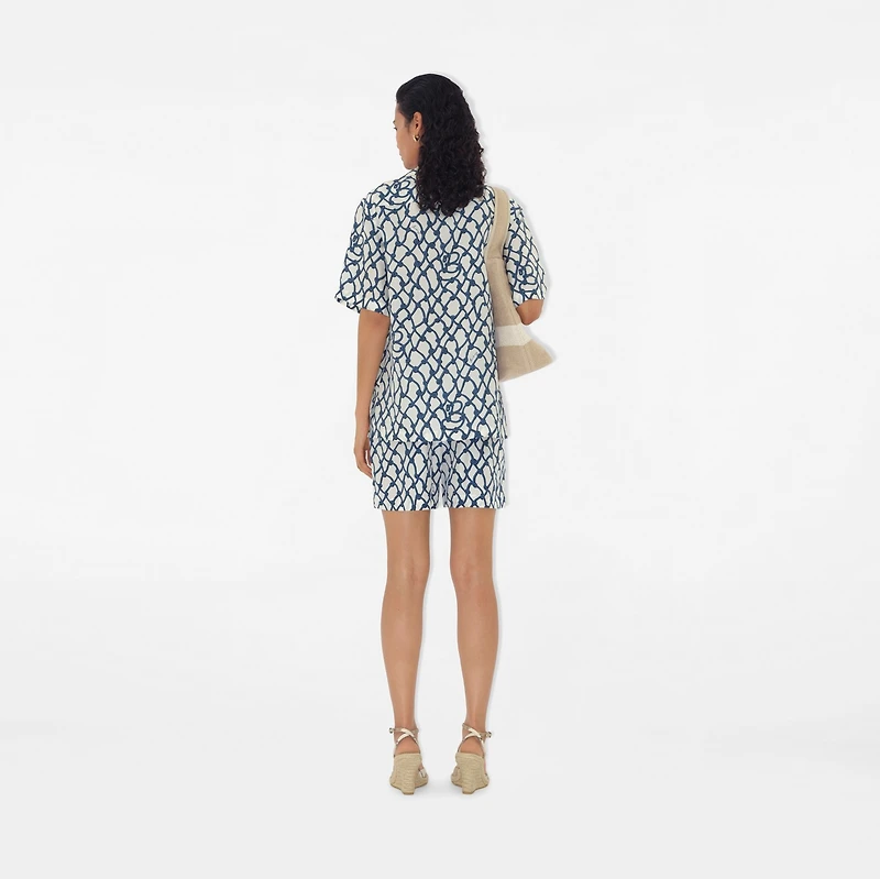Regular Fit Knot Silk Shirt in Pool - Women | Burberry® Official