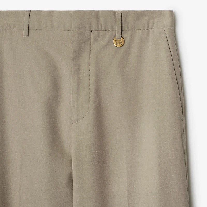 Silk Tailored Trousers in Crater - Men | Burberry® Official