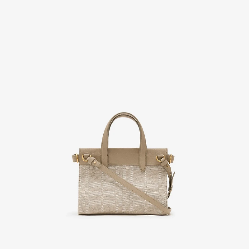 Mini Cotswolds Tote in Natural beige - Women, Cotton, Linen | Burberry® Official