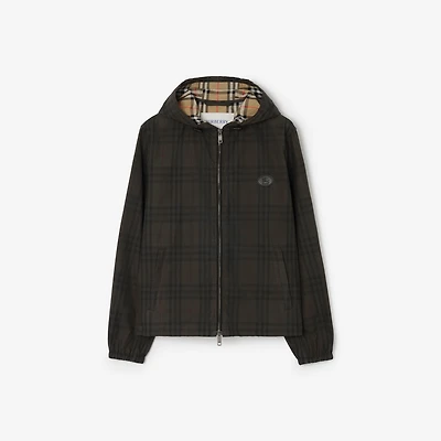 Check Cotton Newport Hooded Jacket in Sand beige - Men | Burberry® Official