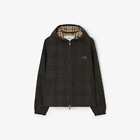 Check Cotton Newport Hooded Jacket in Sand beige - Men | Burberry® Official