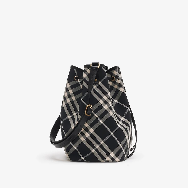 Medium Check Bucket Bag in Black/calico - Women | Burberry® Official