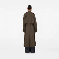 Long Gabardine Trench Coat in Military - Women, Cotton | Burberry® Official
