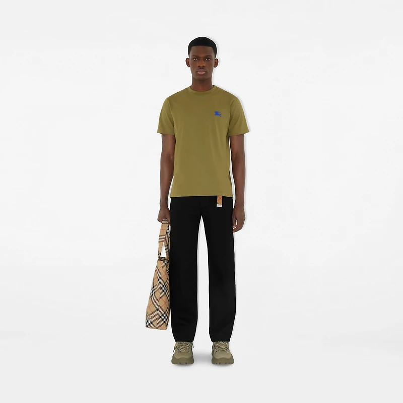 Cotton T-shirt in Estate green - Men | Burberry® Official