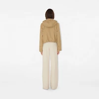 Short Gabardine Parka in Flax - Women, Cotton | Burberry® Official