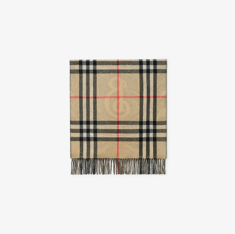 Wide Reversible Stormy Knight Scarf in Sand beige | Burberry® Official