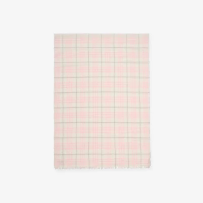 Wide Check Wool Silk Blend Scarf in Flora pink | Burberry® Official