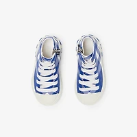 Check Cotton High-top Sneakers in Knight - Children | Burberry® Official
