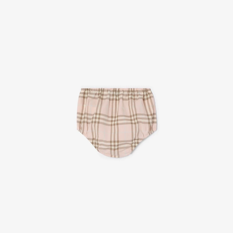Check Cotton Dress with Bloomers in Archive pink - Children | Burberry® Official