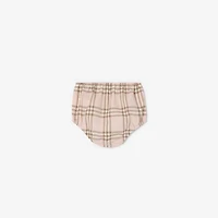 Check Cotton Dress with Bloomers in Archive pink - Children | Burberry® Official
