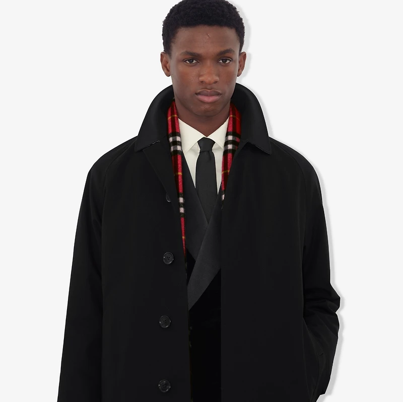 Long Camden Heritage Car Coat in Black - Men, Cotton Gabardine | Burberry® Official