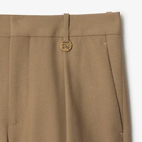 Wool Tailored Shorts in Puddle - Women | Burberry® Official