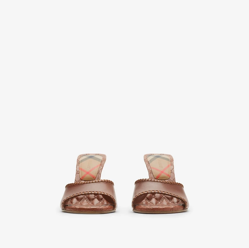 Leather Cabana Mules in Chestnut - Women | Burberry® Official