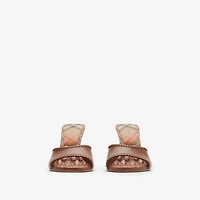 Leather Cabana Mules in Chestnut - Women | Burberry® Official