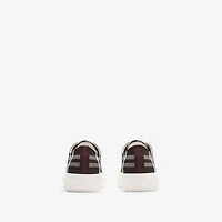 Check Sneakers in Mahogany brown - Men | Burberry® Official