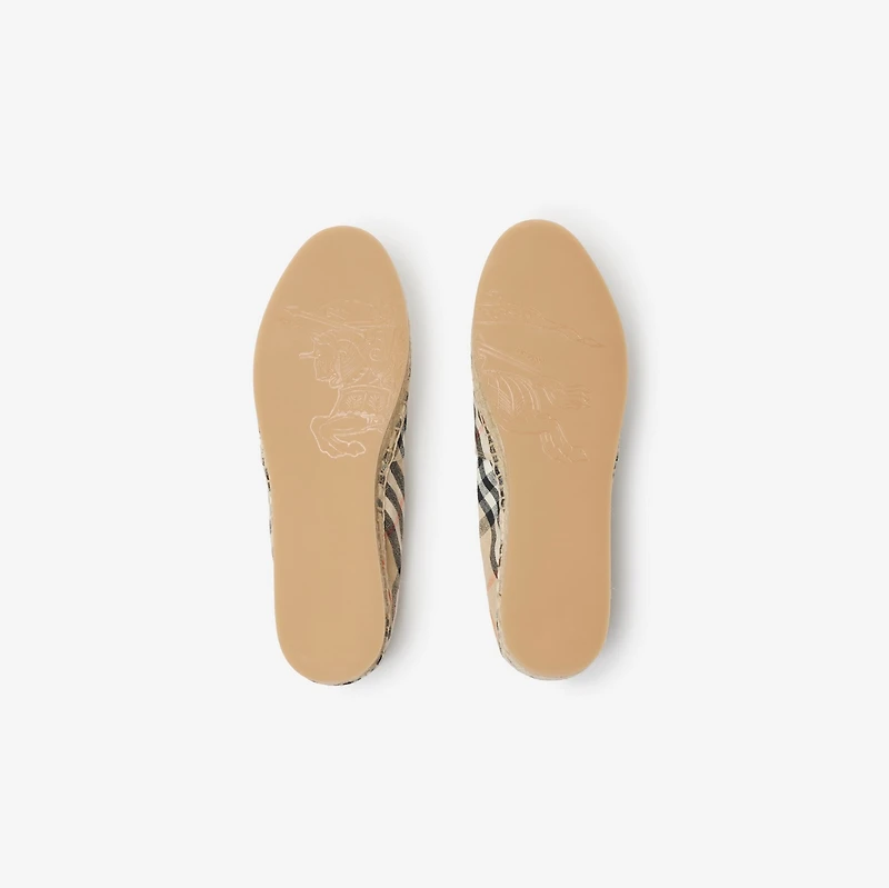 Check Mews Espadrilles​ in Sand - Women, Linen | Burberry® Official