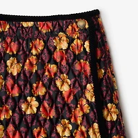 Geranium Leaf Quilted Nylon Skirt in Poppy red - Women | Burberry® Official