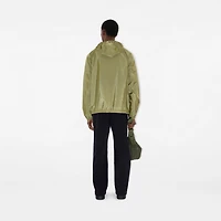 Checker-tape Nylon Hooded Jacket in Wreath green - Men | Burberry® Official