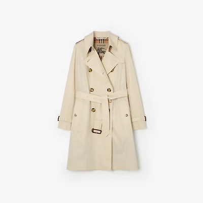 Mid-length Tropical Gabardine Kensington Trench Coat in Clam beige - Women | Burberry® Official