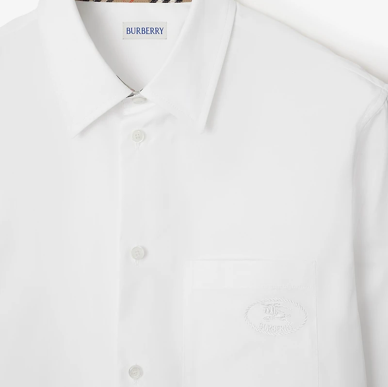 Cotton Poplin Shirt in White - Men | Burberry® Official