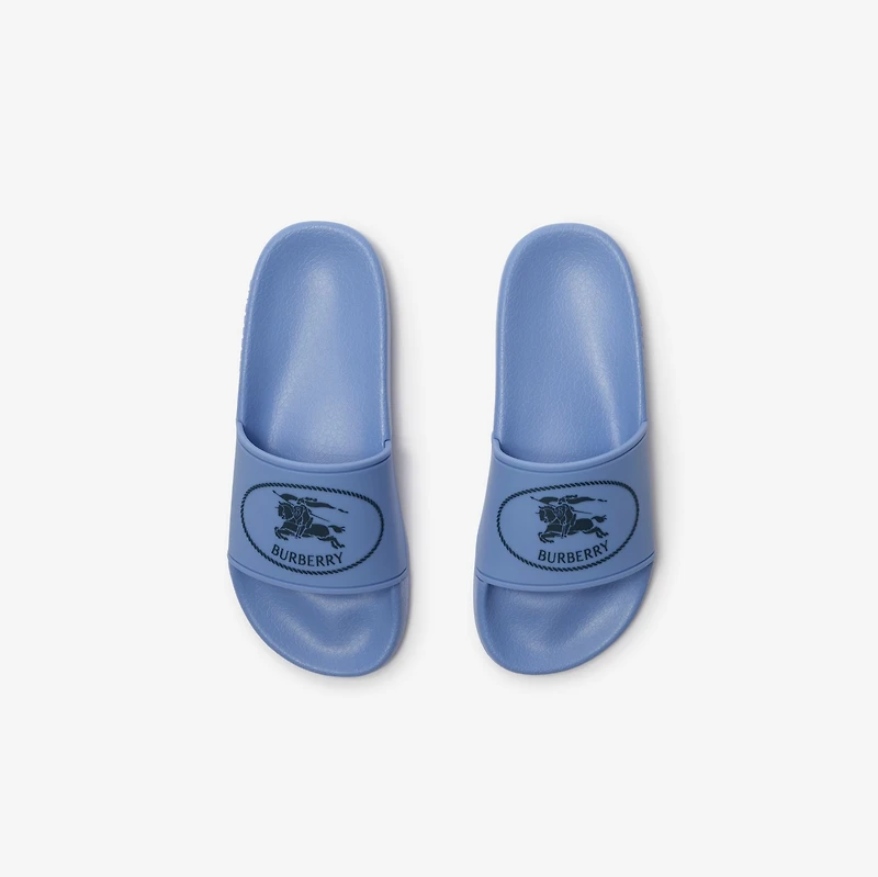 Knight Stamp Slides in Cornflower blue/charcoal blue - Children | Burberry® Official