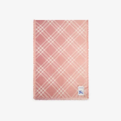 Gradient Check Wool Silk Scarf in Compact pink | Burberry® Official