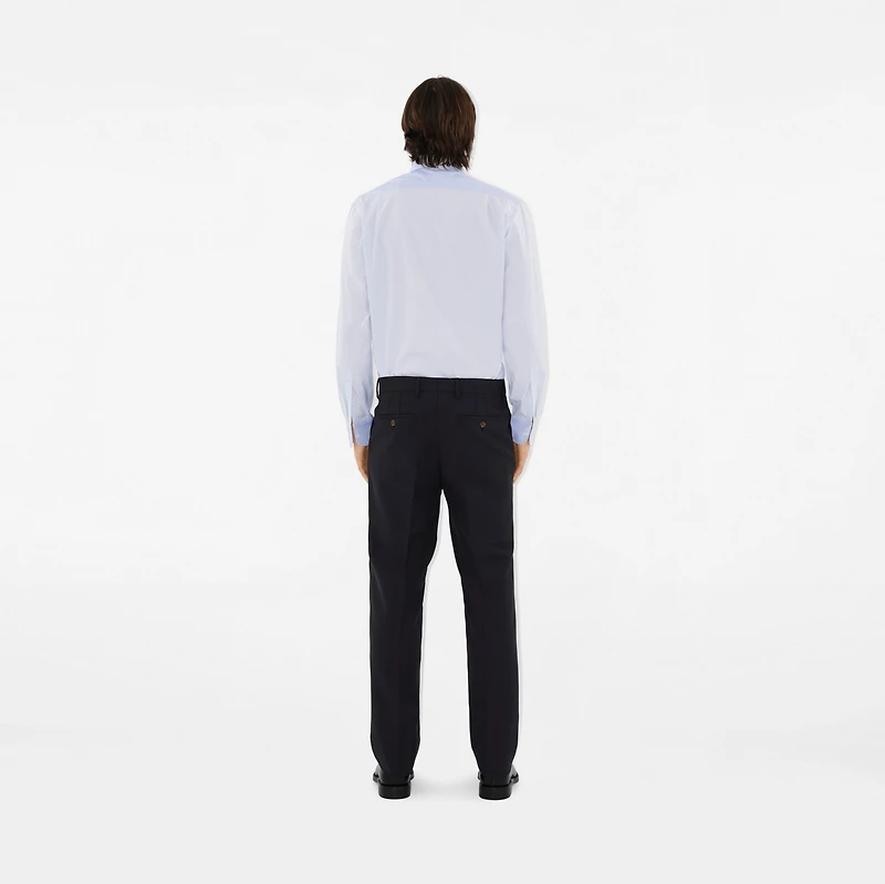 Wool Mohair Tailored Trousers in Navy - Men | Burberry® Official