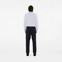 Wool Mohair Tailored Trousers in Navy - Men | Burberry® Official