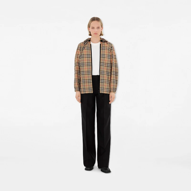 Check Jacket in Archive beige - Women, Nylon | Burberry® Official