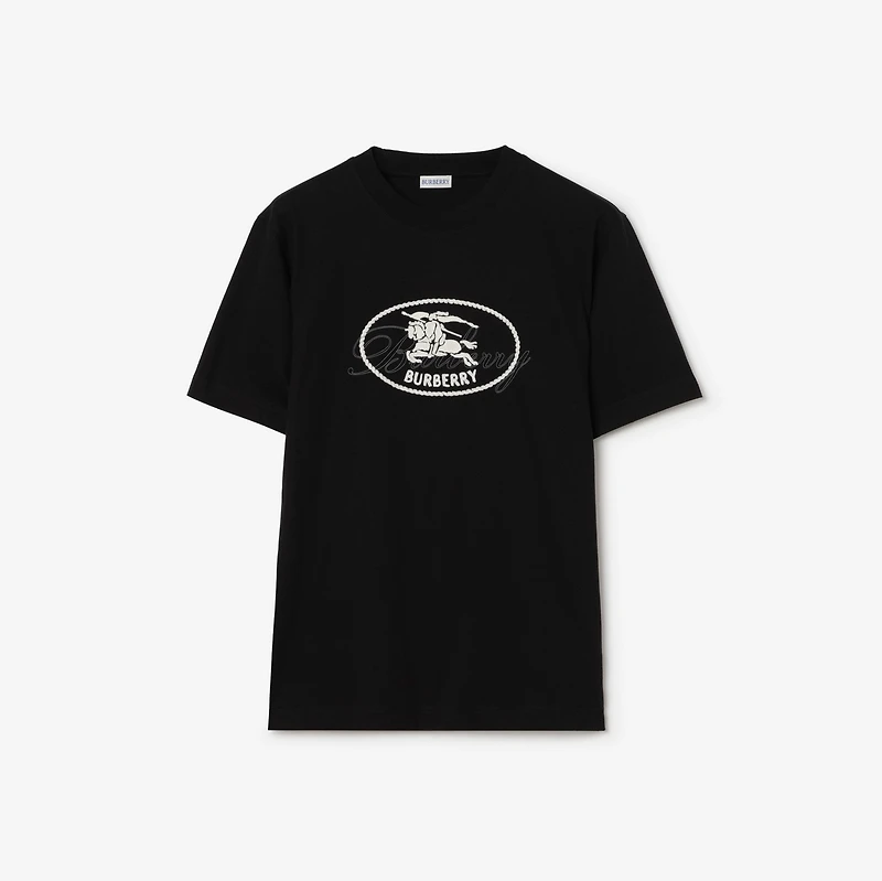Knight Stamp Cotton T-shirt in Black - Men | Burberry® Official