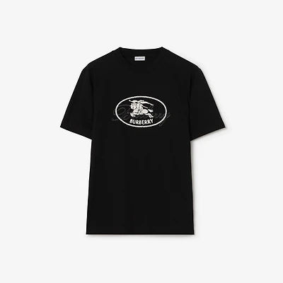 Knight Stamp Cotton T-shirt in Black - Men | Burberry® Official