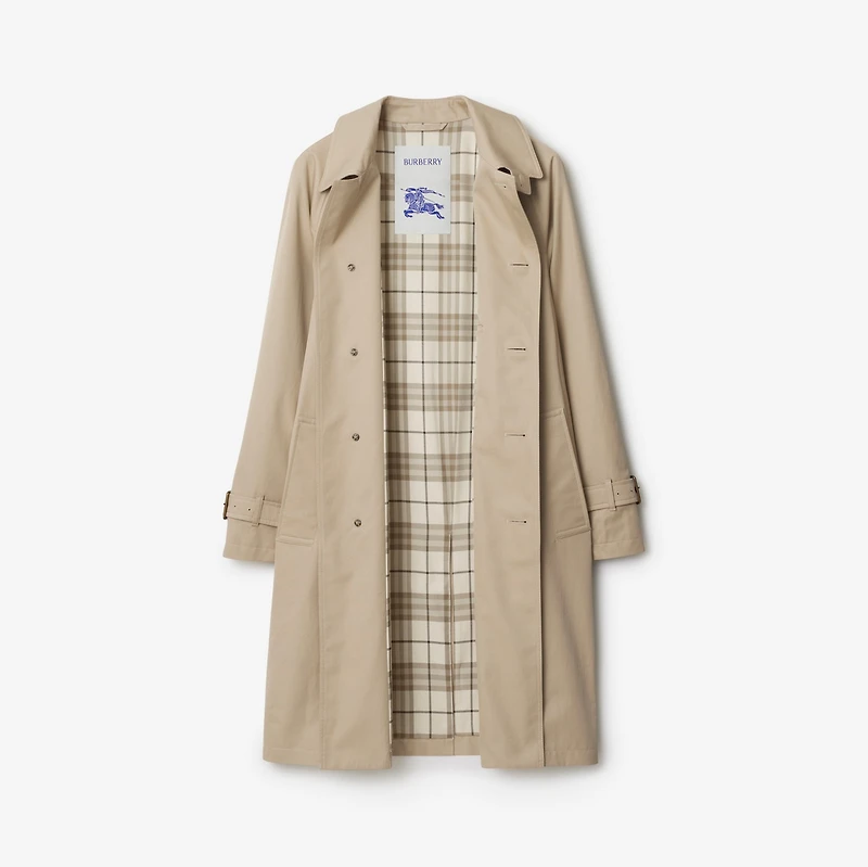 Long Gabardine Car Coat in Fossil - Men, Cotton | Burberry® Official