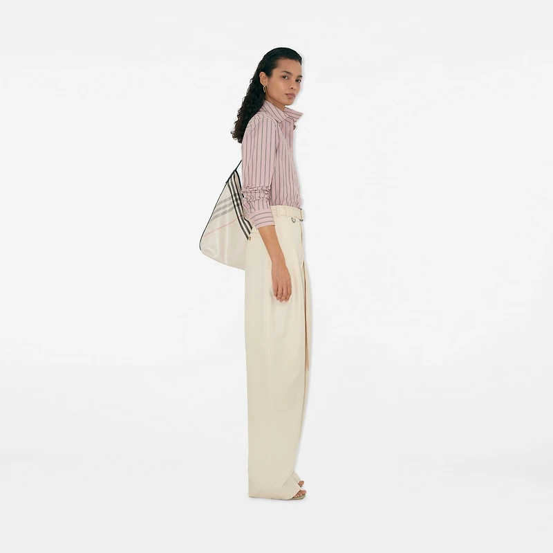 Regular Fit Striped Cotton Canvas Shirt in Bouquet - Women | Burberry® Official