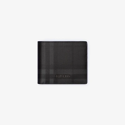 City Check Bifold Wallet in Iron grey - Men, Technical, Cotton | Burberry® Official