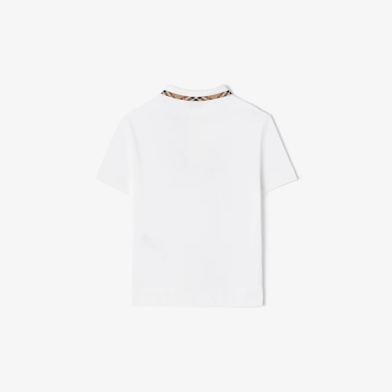 Cotton Pique Polo Shirt in White | Burberry® Official