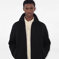 Short Camden Heritage Car Coat in Black - Men, Cotton Gabardine | Burberry® Official