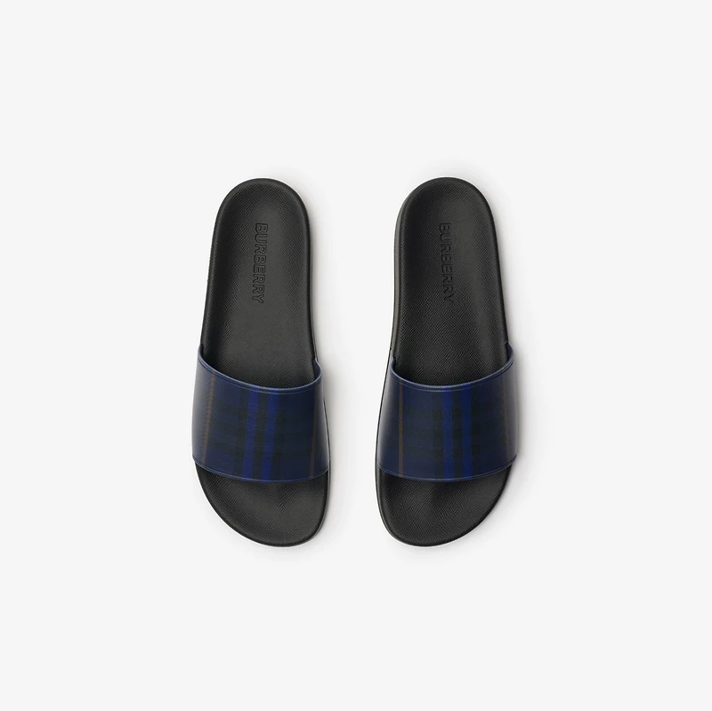 Check Slides in Midnight - Men, Technical | Burberry® Official