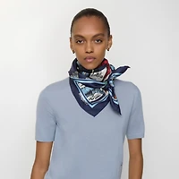 Etched Knight Silk Scarf in Night black | Burberry® Official