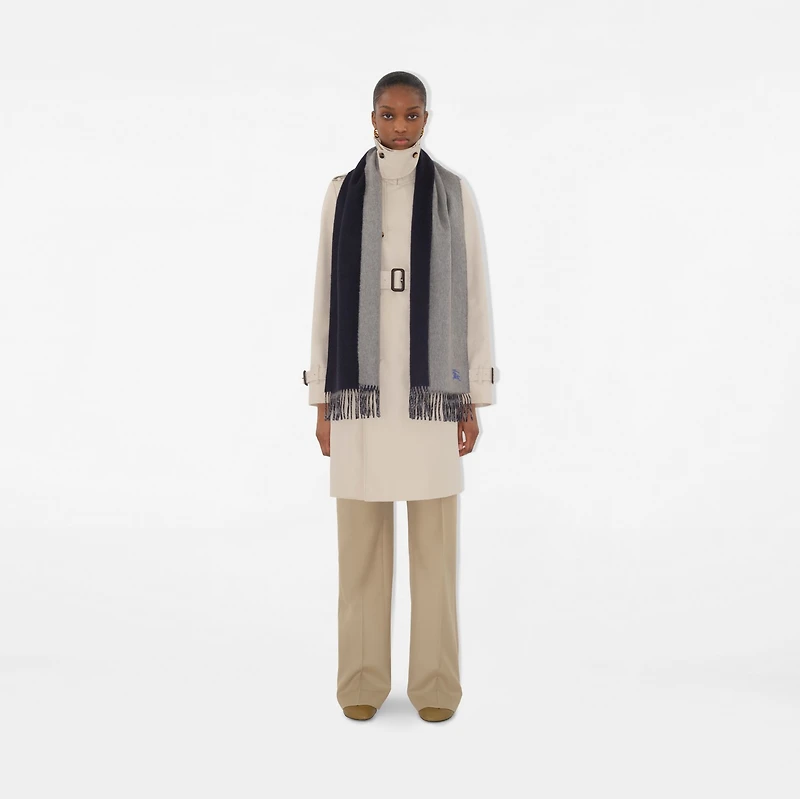 Reversible Cashmere Scarf in Grey/navy | Burberry® Official