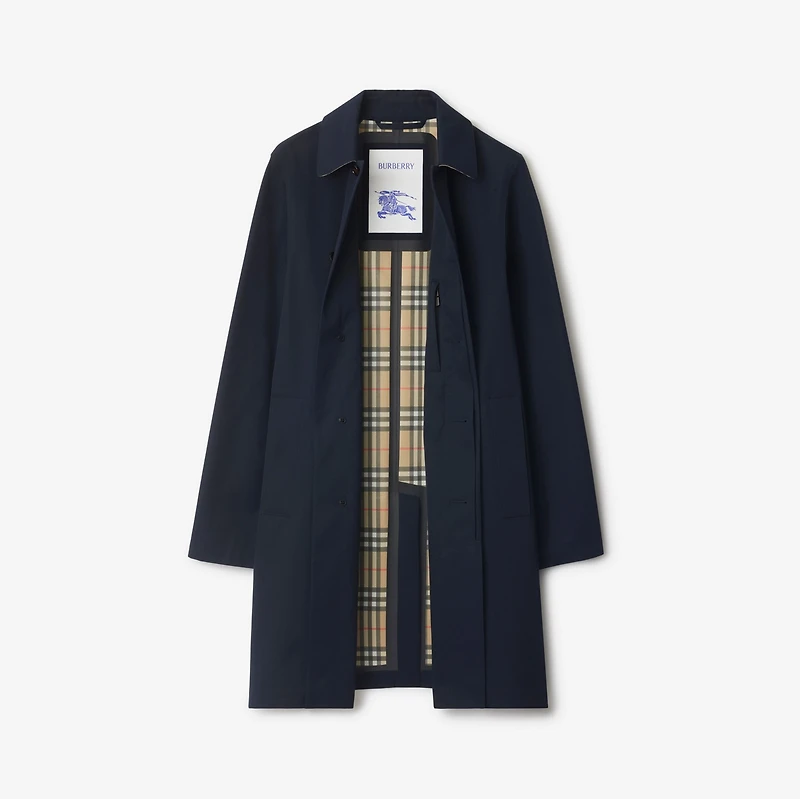 Mid-length Bonded Gabardine Car Coat in Navy - Men | Burberry® Official